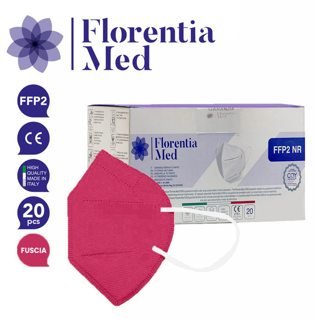 Mascherine FFP2 FUCSIA MADE IN ITALY Certificate CE Categoria DPI: III, conformi EN 149:2001 + A1:2009. Confezionate e sigillate singolarmente