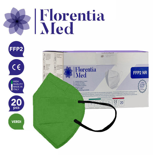 Mascherine FFP2 VERDI MADE IN ITALY Certificate CE Categoria DPI: III, conformi EN 149:2001 + A1:2009. Confezionate e sigillate singolarmente