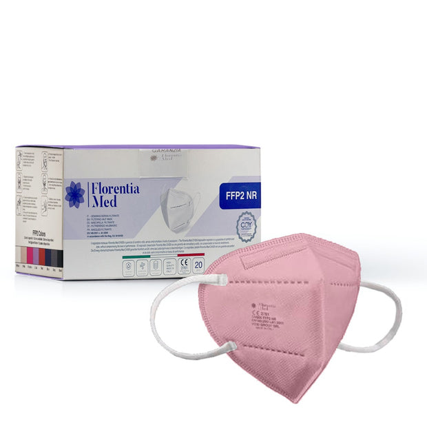 Mascherine FFP2 Rosa MADE IN ITALY Certificate CE Categoria DPI: III, conformi EN 149:2001 + A1:2009. Confezionate e sigillate singolarmente