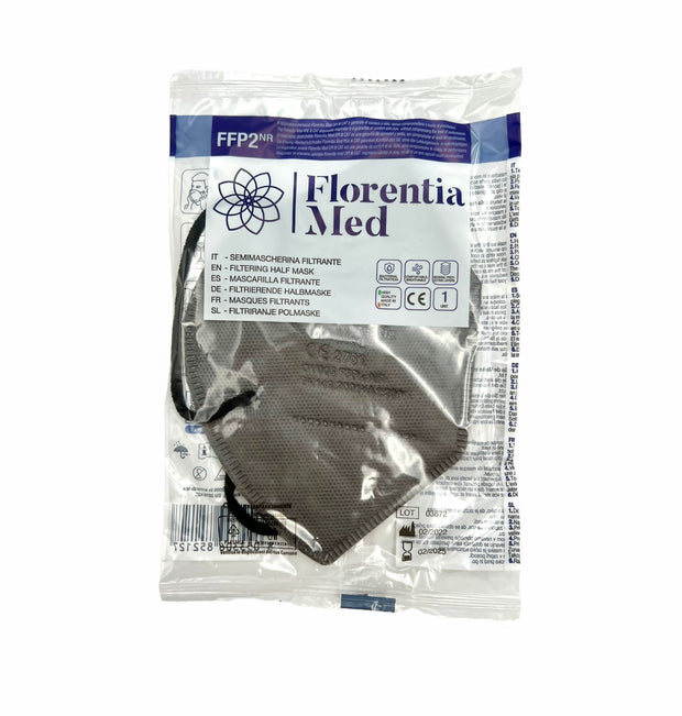 Mascherine FFP2 GRIGIE MADE IN ITALY Certificate CE Categoria DPI: III, conformi EN 149:2001 + A1:2009. Confezionate e sigillate singolarmente