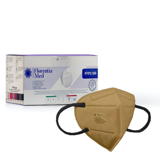 Mascherine FFP2 BEIGE MADE IN ITALY Certificate CE Categoria DPI: III, conformi EN 149:2001 + A1:2009. Confezionate e sigillate singolarmente