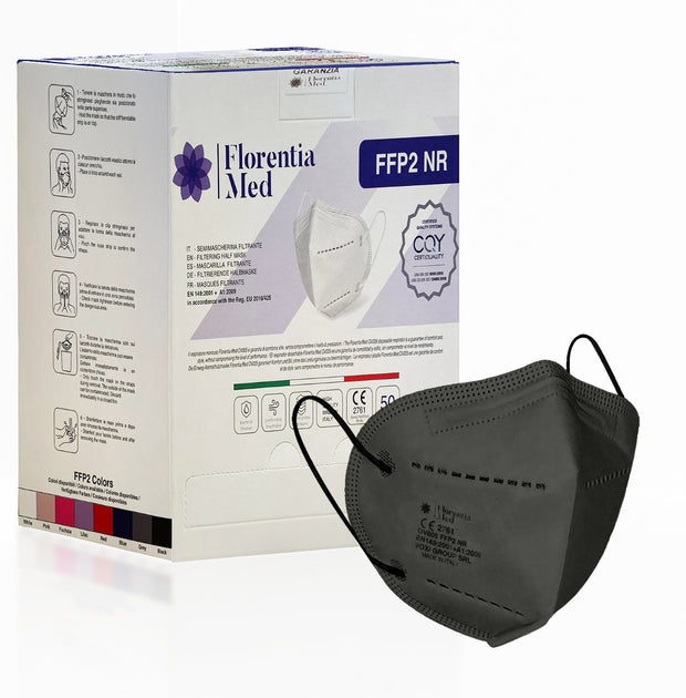 Mascherine FFP2 GRIGIE MADE IN ITALY Certificate CE Categoria DPI: III, conformi EN 149:2001 + A1:2009. Confezionate e sigillate singolarmente