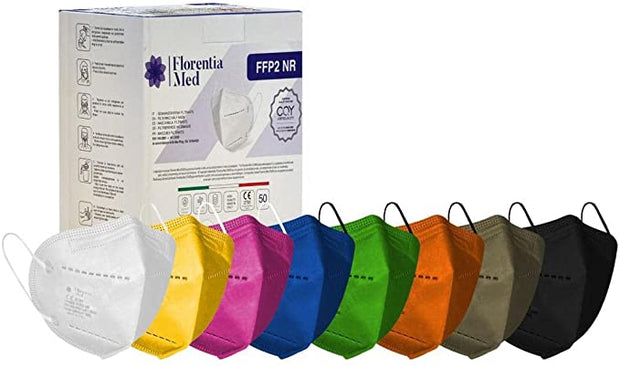 Mascherine FFP2 new MIX COLORS MADE IN ITALY Certificate CE Categoria DPI: III, conformi EN 149:2001 + A1:2009. Confezionate e sigillate singolarmente