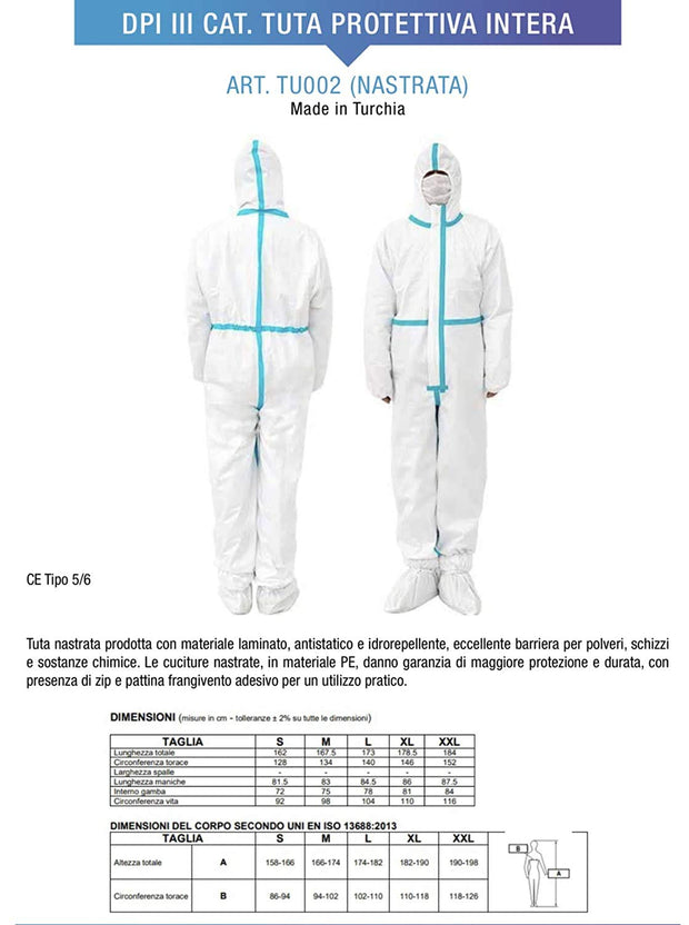 Tuta sterile di protezione con fasce nastrate- FlorentiaMed